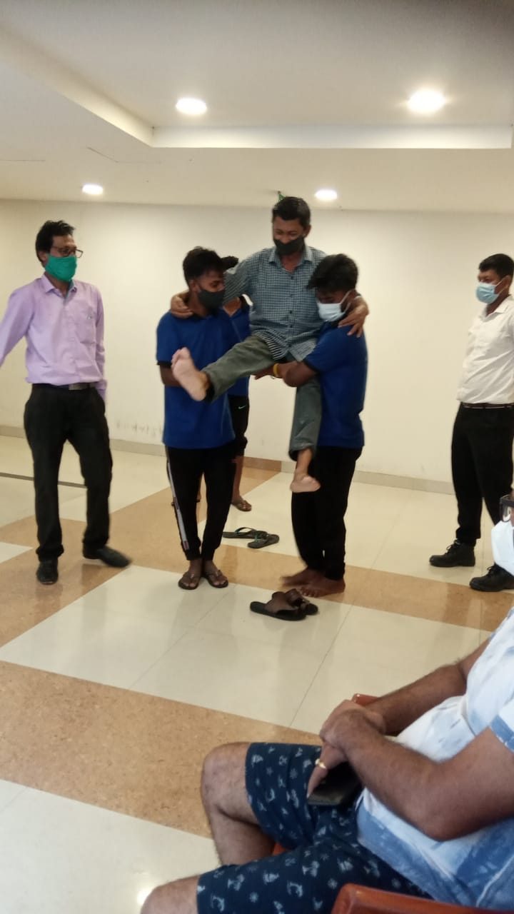An indoor fire safety training session for deployed staff