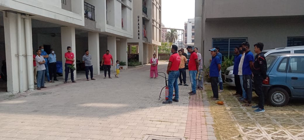 Outdoor fire safety training for a deployed team