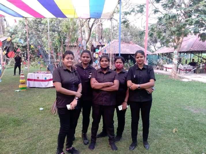 JFM's women bouncer team on duty at an outdoor event